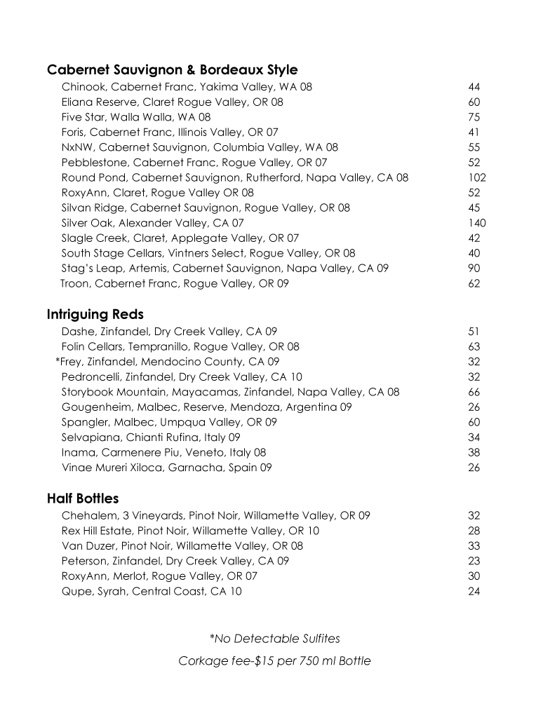 Wine List #2