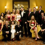 Wedding party in the lobby