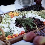 fresh mozarella, hairloom tomatoes and olives tray
