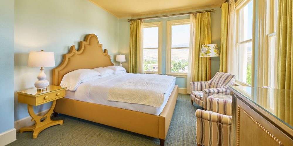 Beautifully appointed deluxe guest room with one King bed, two reading armchairs, and a work desk. Just slightly smaller than our Premium Corner View King room.View Room