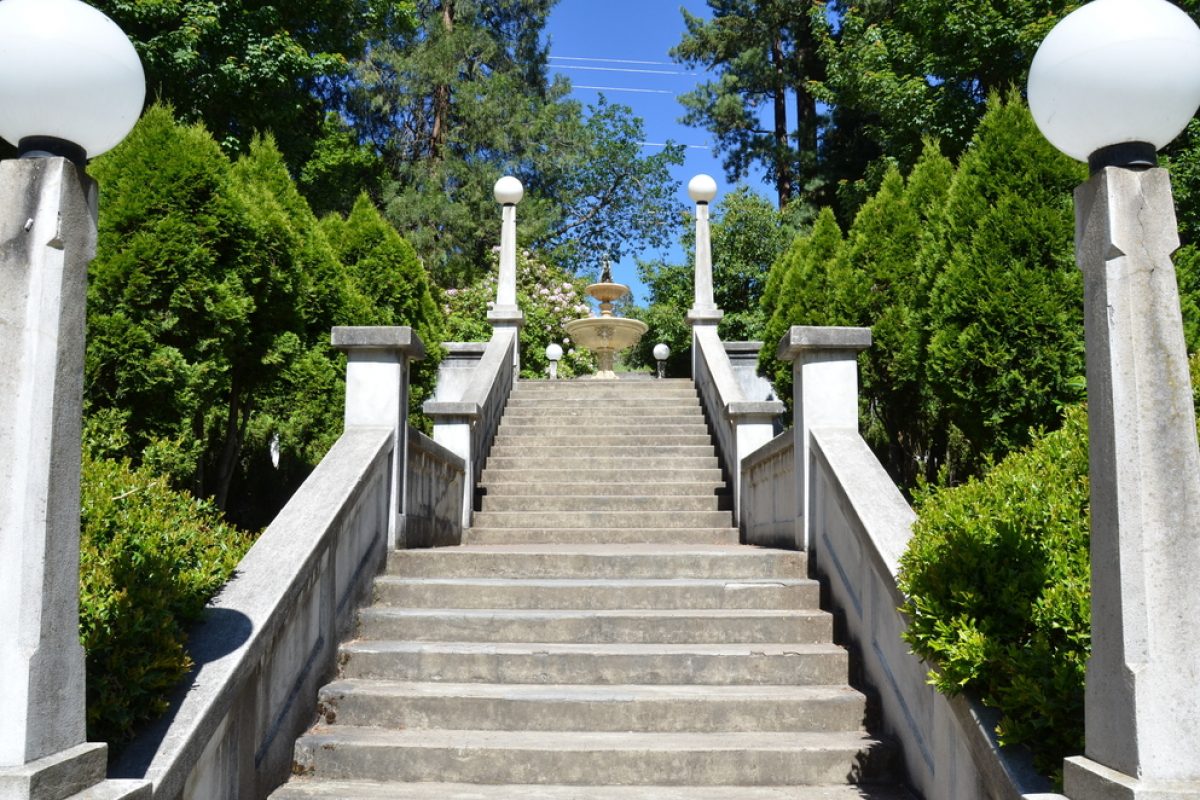 Steps,In,Lithia,Park,In,Ashland,,Oregon